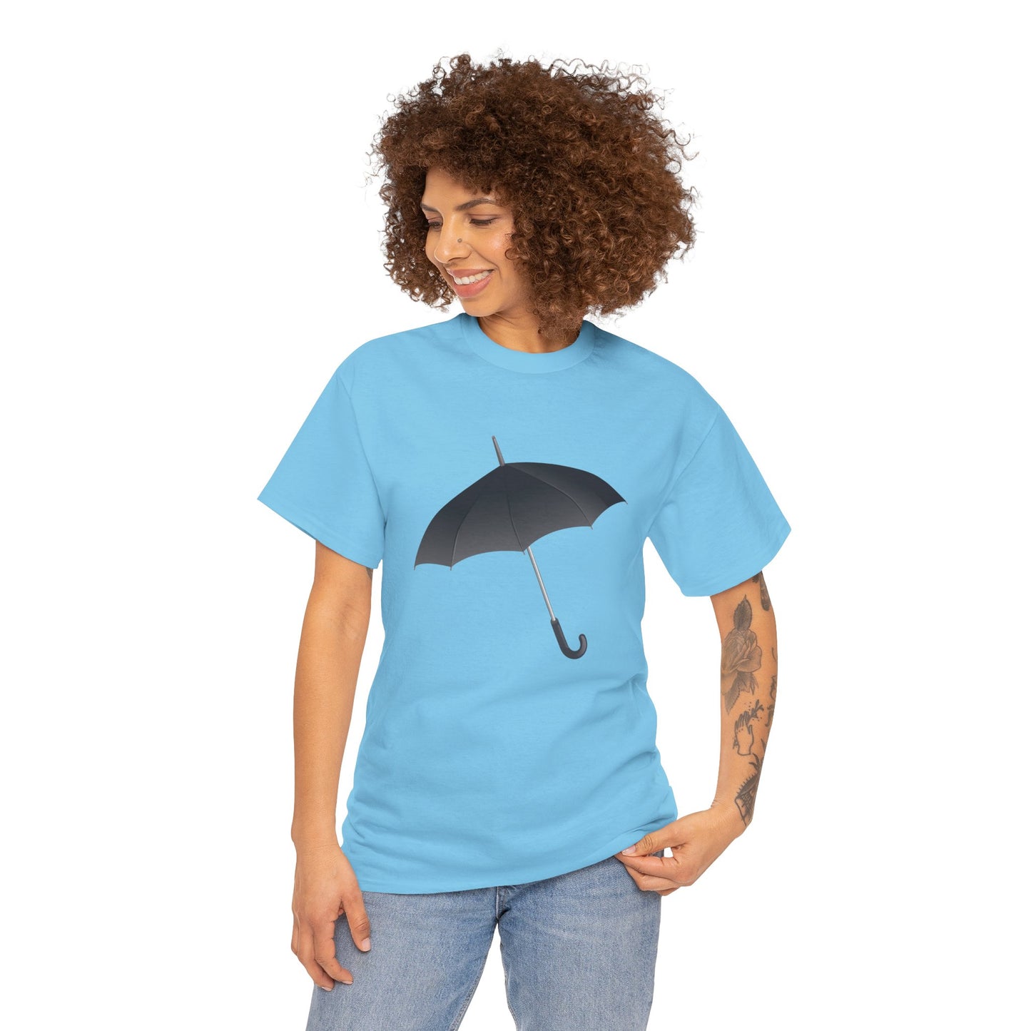Unisex Heavy Cotton Tee - Regal Royal Umbrella - Elegant and Majestic