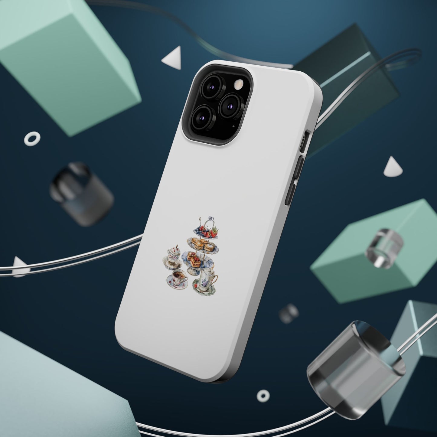Elegant Tea Party Magnetic Phone Case, Cute Animal Design, Gift for Tea Lovers, Unique Smartphone Accessory, Kitchen Decor
