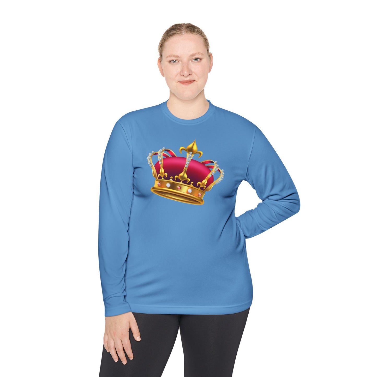 Unisex Lightweight Long Sleeve Tee - Royal Crown - Perfect for Celebrations & Everyday Wear