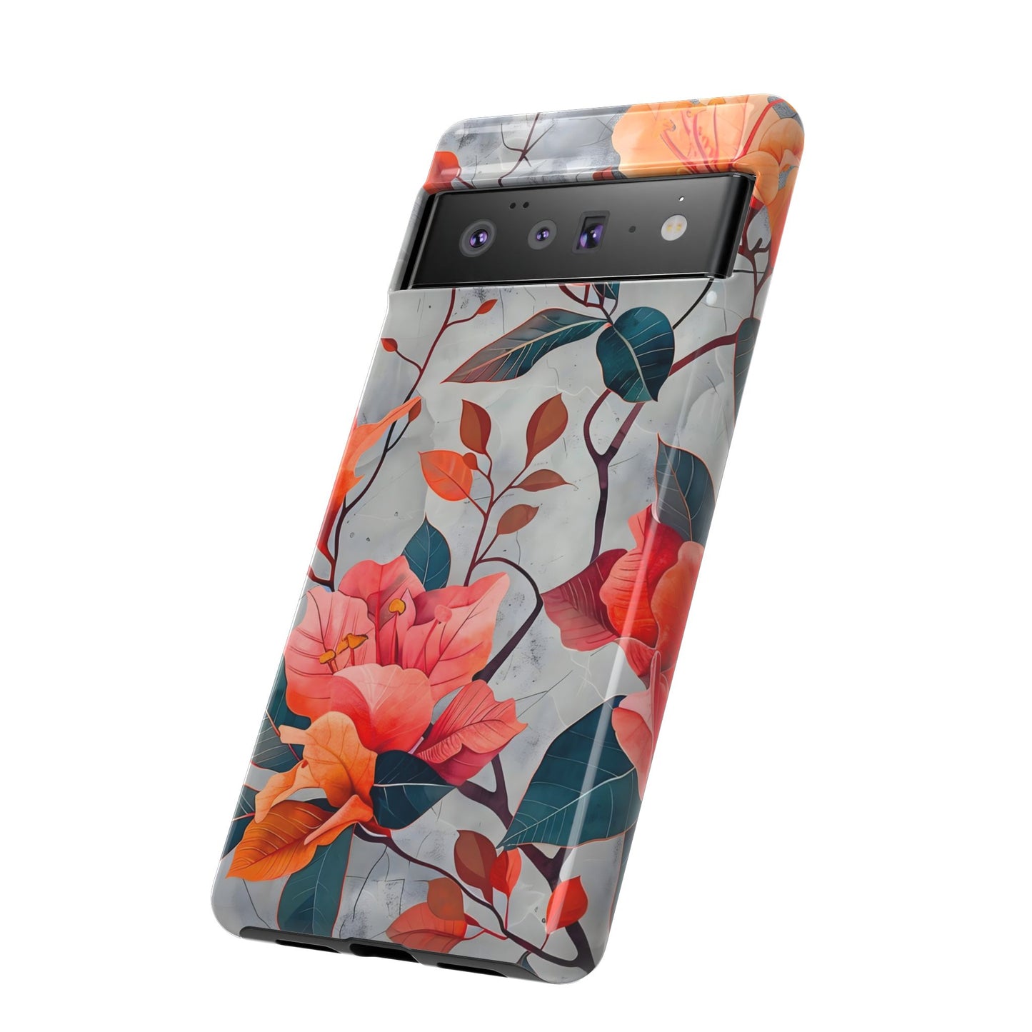 Floral Phone Case, Tough Cases, Flower Power, Gift for Her, Decorative Phone Cover, Trendy Accessories, Everyday Style