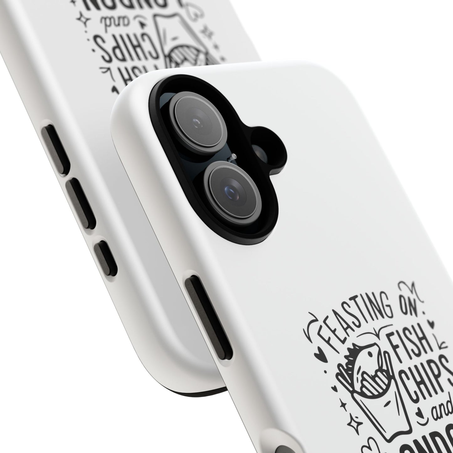 London Fish & Chips Phone Case, Tough Cases with Fun Design for Food Lovers, Unique Gift for Travelers, Cell Phone Accessories