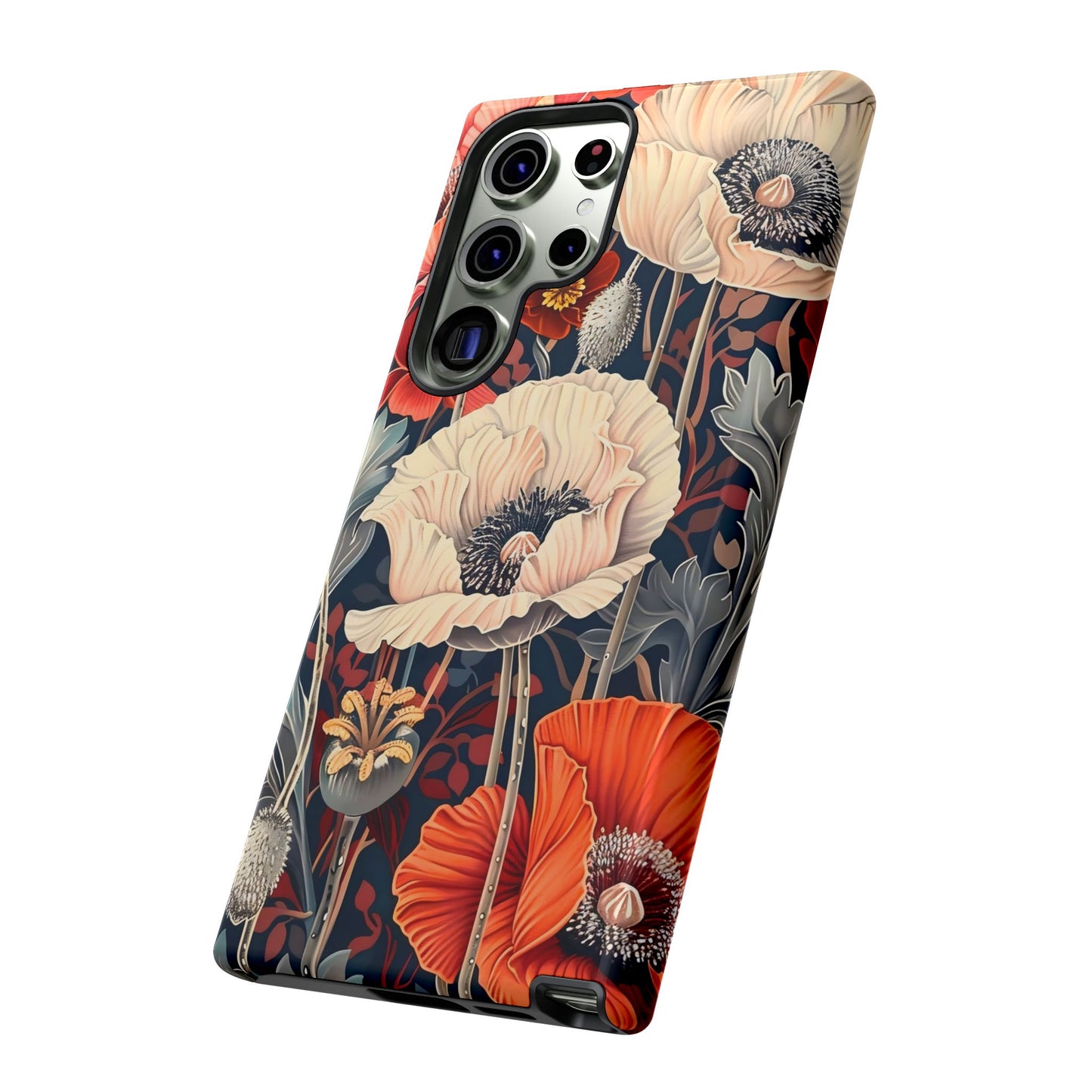 Floral iPhone Case, Tough Phone Cover, Artistic Protection, Flower Design, Unique Gift for Her, Phone Accessory, Trendy Tech
