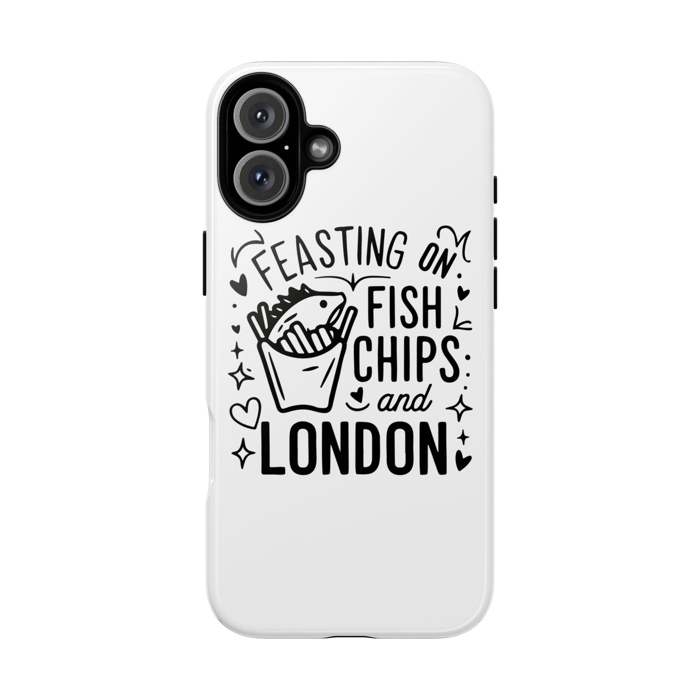 London Fish & Chips Phone Case | Fun Gift for Foodies, Travel Lovers, London Souvenir, Unique Accessories, Personalization Option