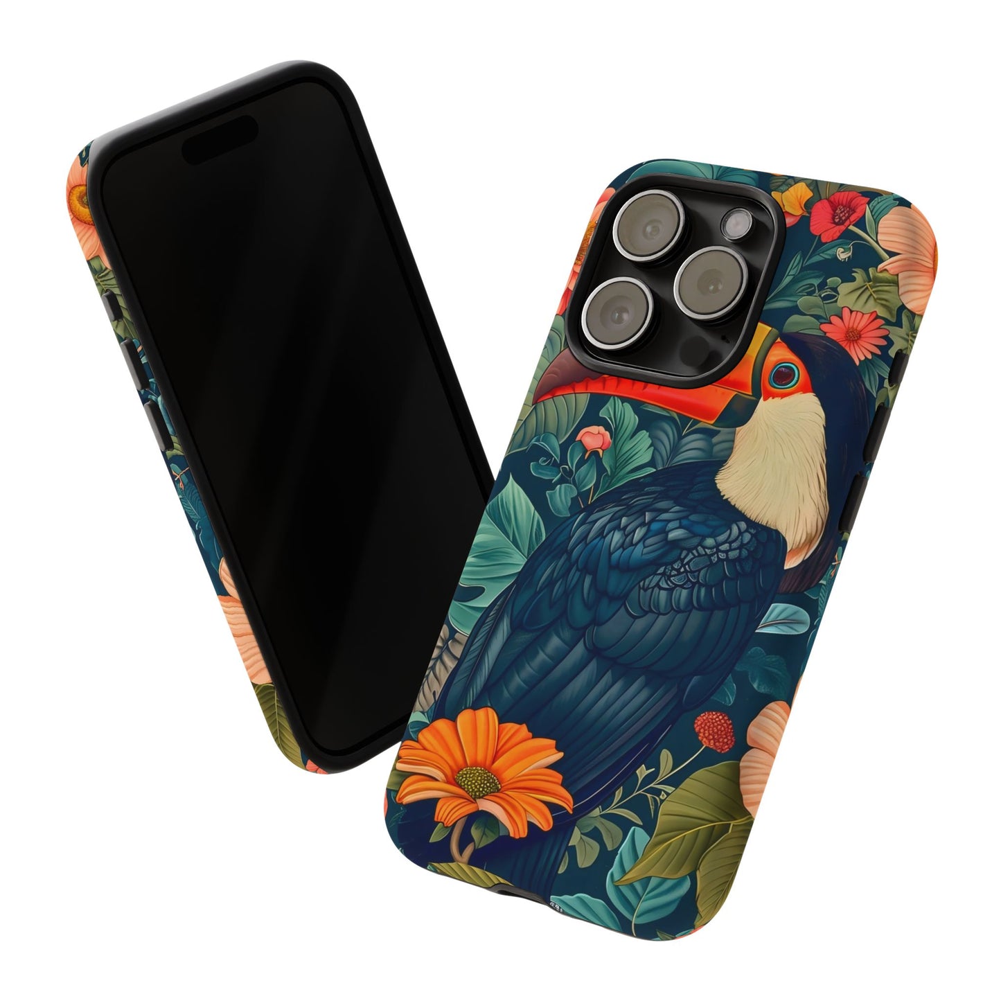 Tropical Toucan Phone Case - Cute Animal Design, Nature Lover Gift, Floral Pattern, Bird Lover Accessory, Summer Vibes