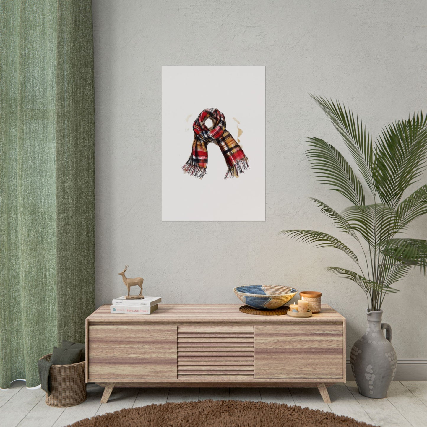 Cozy Scarf Wall Art - Fall Decor for Home, Rustic Style, Gift for Her, Cozy Vibes, Autumn Aesthetic