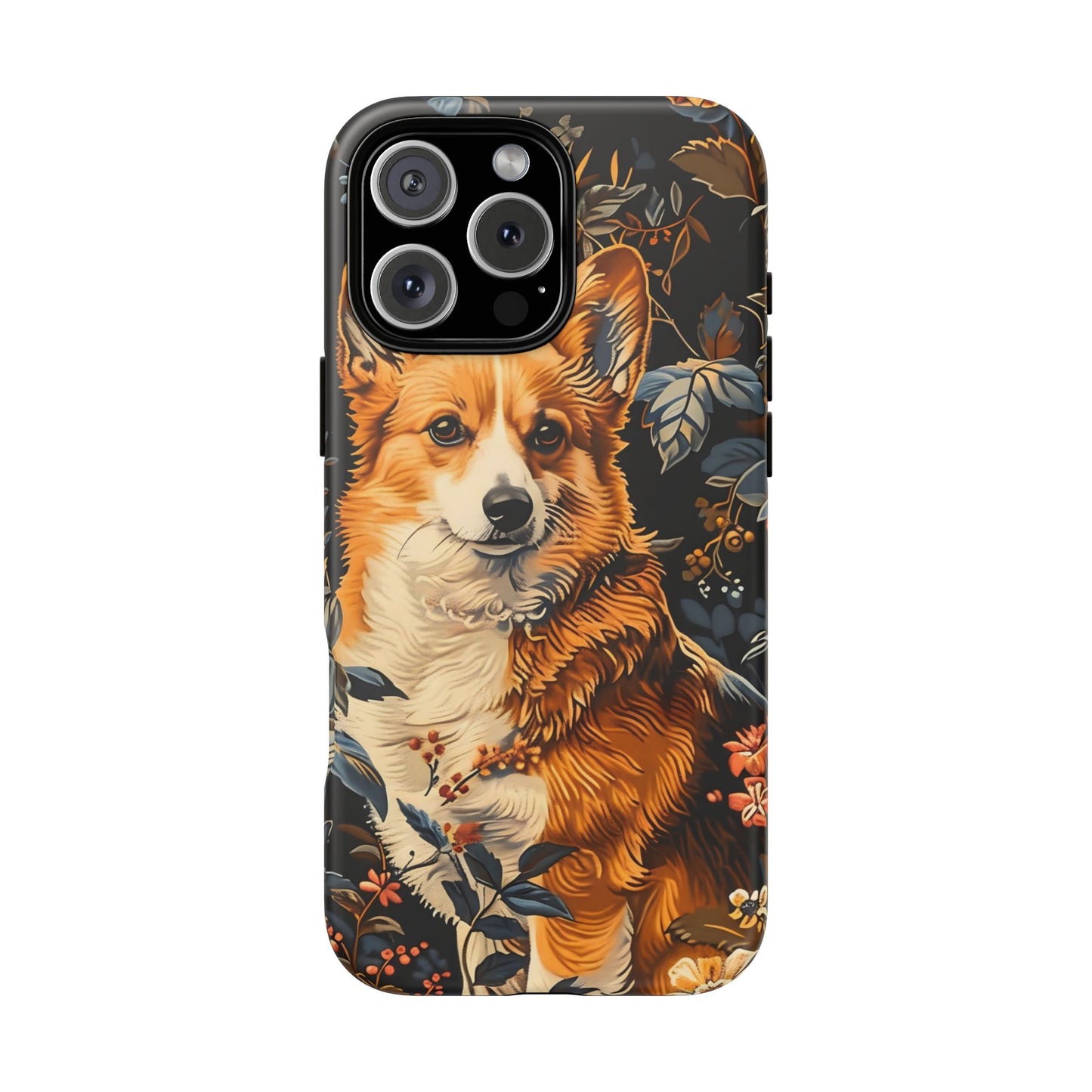 Corgi Floral Phone Case - Tough Cases for Dog Lovers, Cute Pet Accessories, Gift for Dog Owners, Floral Design, Personalized Tech Cover