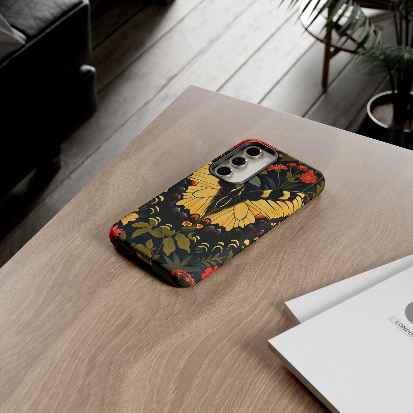 Butterfly Floral Phone Case, Tough Cases with Vibrant Design, Protective Cover for Nature Lovers, Gift for Her