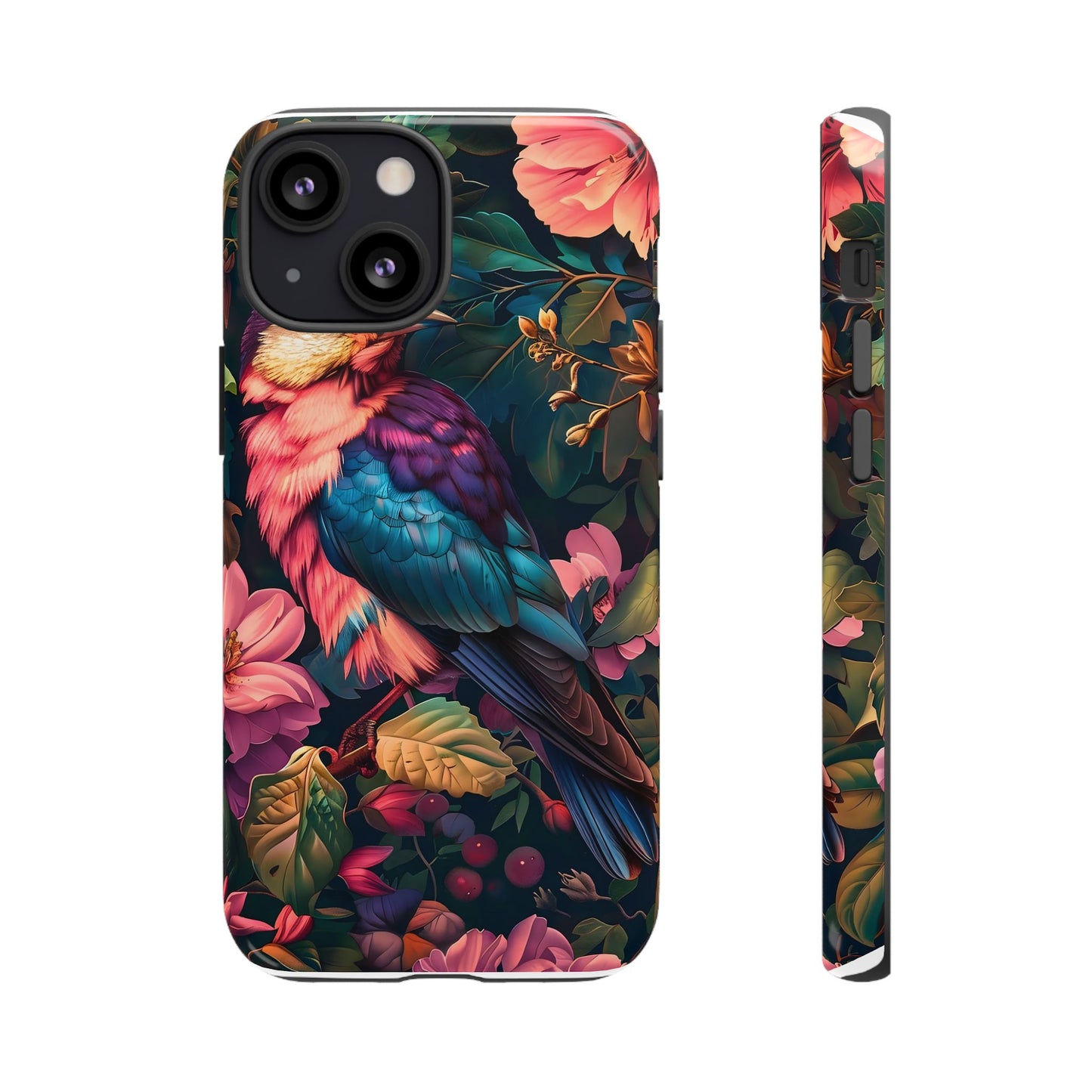 Tough Cases: Vibrant Tropical Bird Phone Case, Floral Smartphone Cover, Nature Lover Gift, Boho Phone Accessory, Cute Bird Case