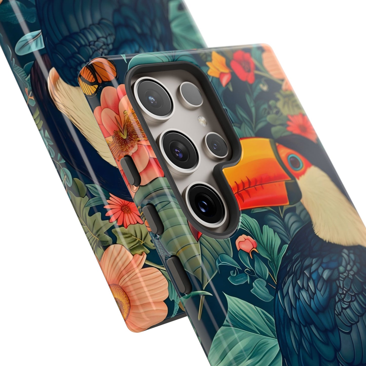 Tropical Toucan Phone Case - Cute Animal Design, Nature Lover Gift, Floral Pattern, Bird Lover Accessory, Summer Vibes