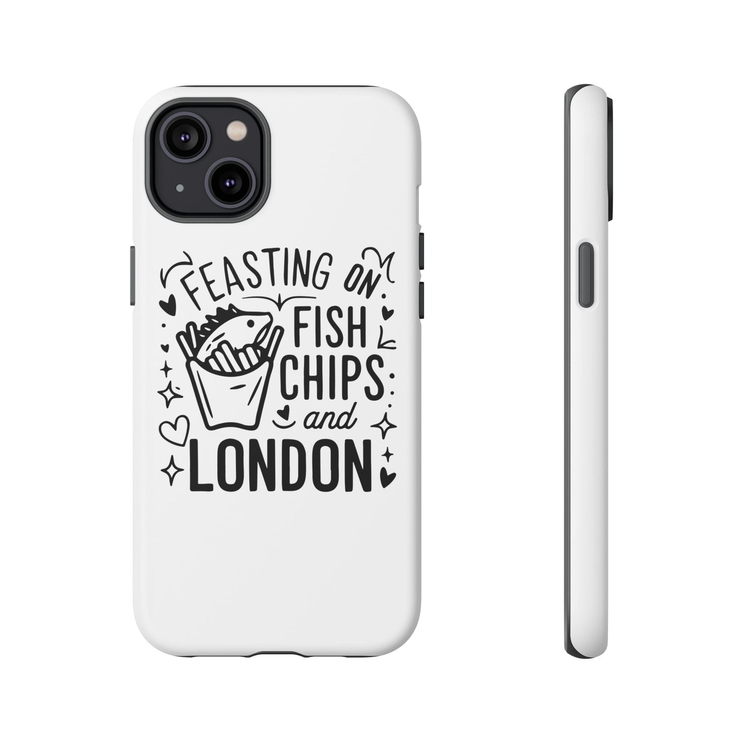 London Fish & Chips Phone Case | Fun Gift for Foodies, Travel Lovers, London Souvenir, Unique Accessories, Personalization Option