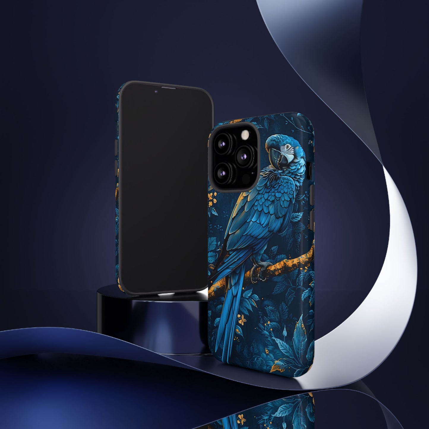 Tough Cases - Vibrant Blue Parrot Phone Case, Tropical Bird Phone Cover, Nature Lover Gift, Eco-Friendly Accessories, Unique Wildlife Decor