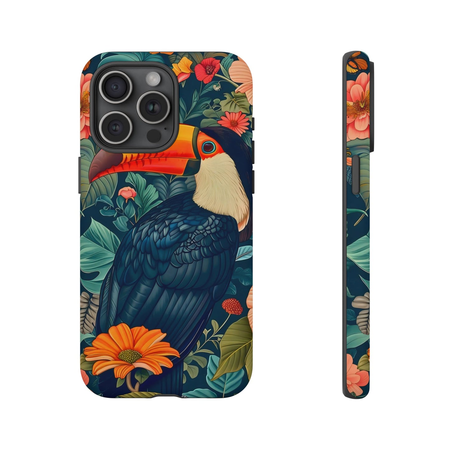 Tropical Toucan Phone Case - Cute Animal Design, Nature Lover Gift, Floral Pattern, Bird Lover Accessory, Summer Vibes