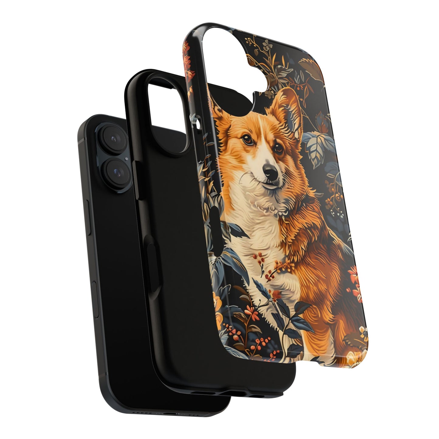 Corgi Floral Phone Case - Tough Cases for Dog Lovers, Cute Pet Accessories, Gift for Dog Owners, Floral Design, Personalized Tech Cover