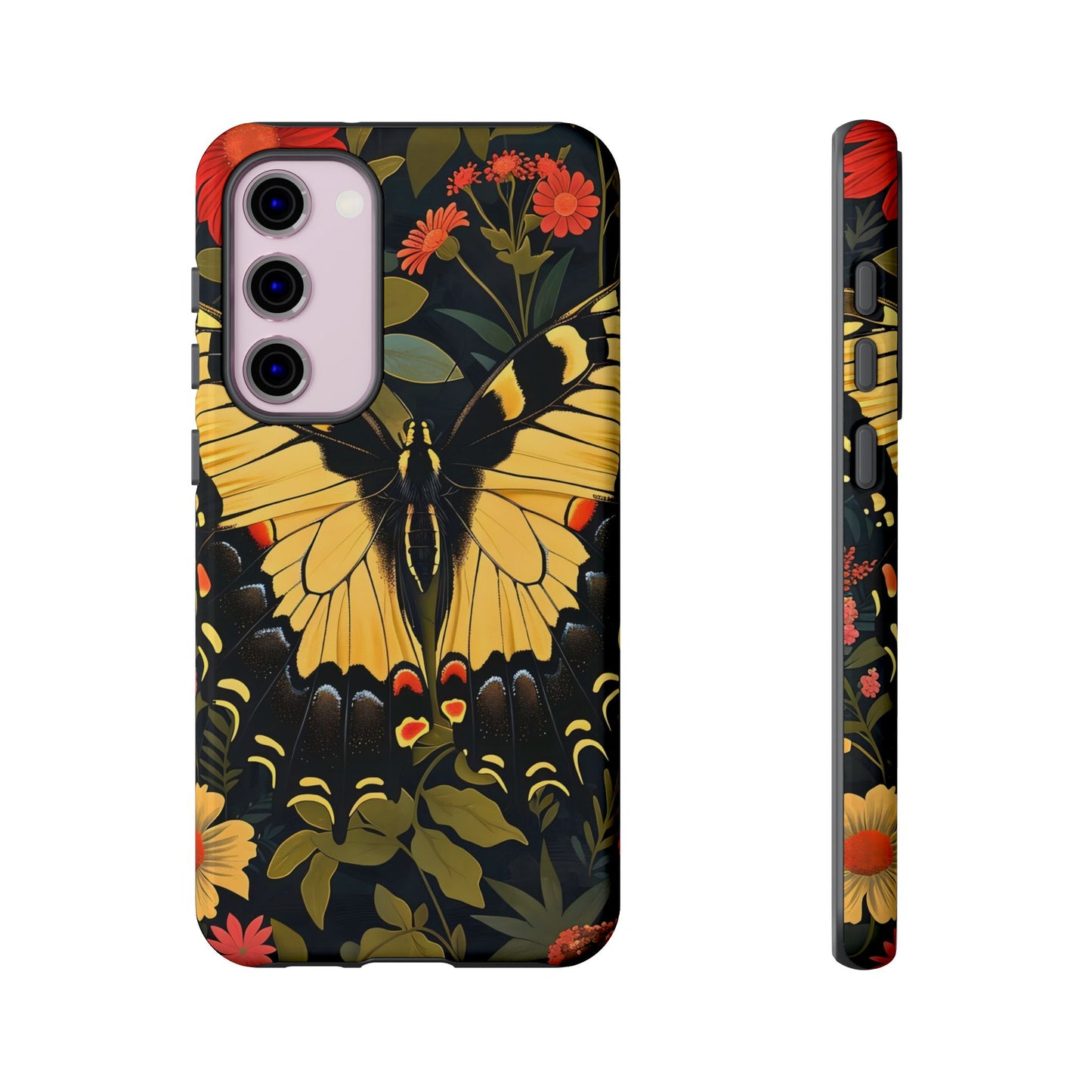Butterfly Floral Phone Case, Tough Cases with Vibrant Design, Protective Cover for Nature Lovers, Gift for Her