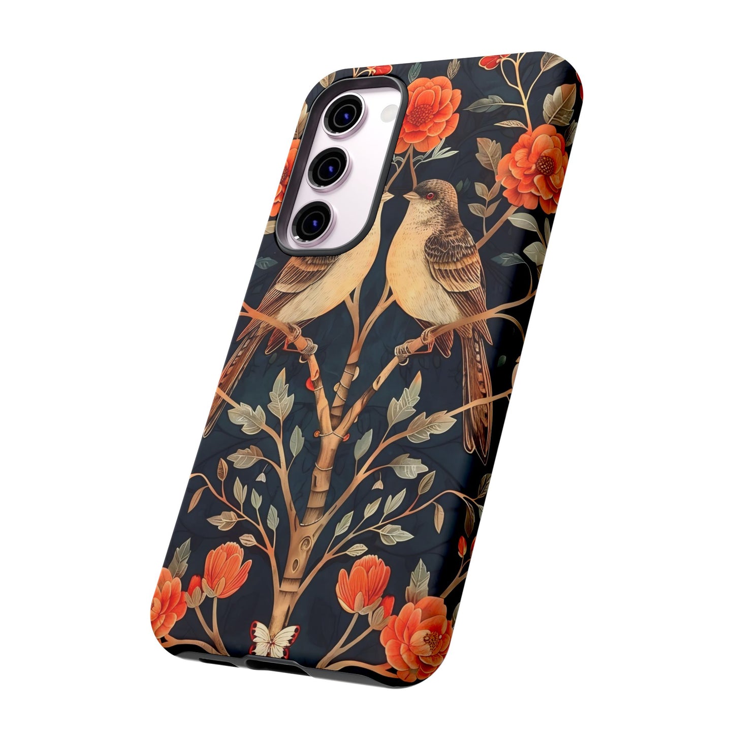 Floral Phone Case – Tough Cases with Bird Design, Unique Gift for Nature Lovers, Stylish Tech Accessory, Phone Cover, Artistic Case