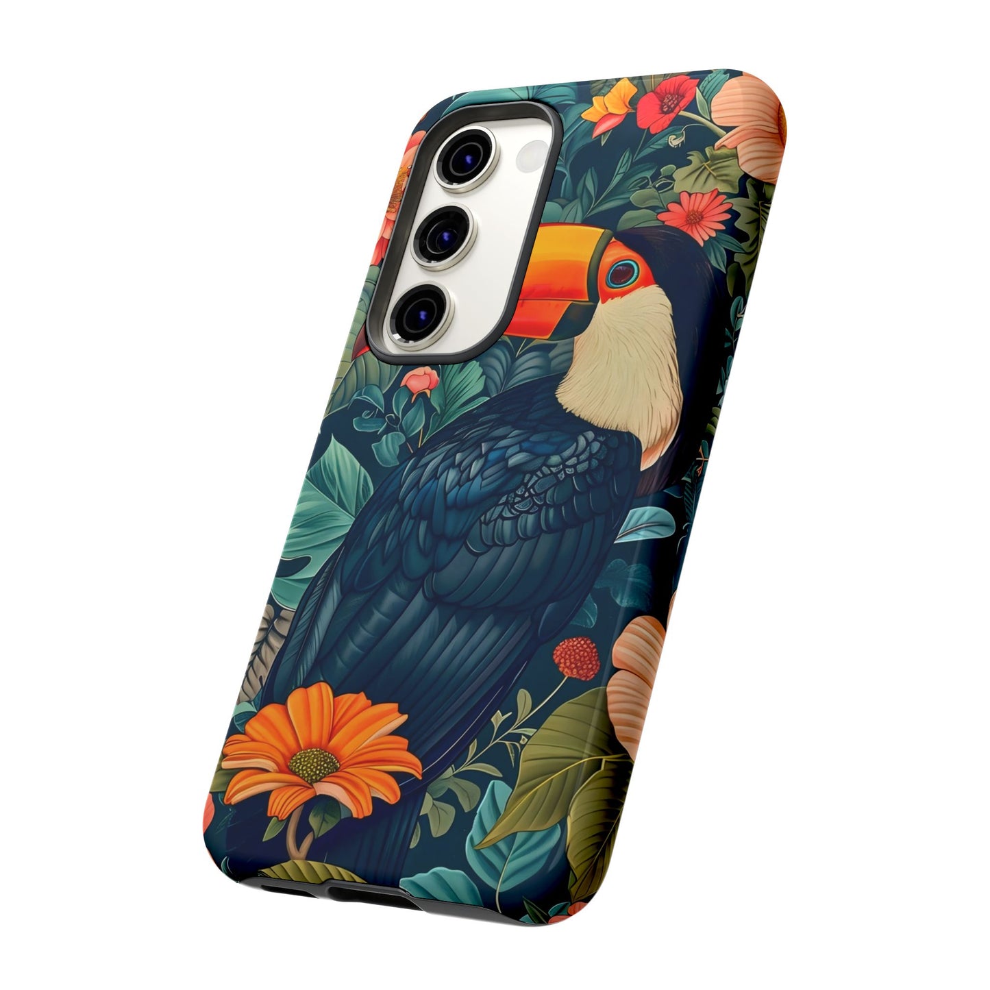 Tropical Toucan Phone Case - Cute Animal Design, Nature Lover Gift, Floral Pattern, Bird Lover Accessory, Summer Vibes