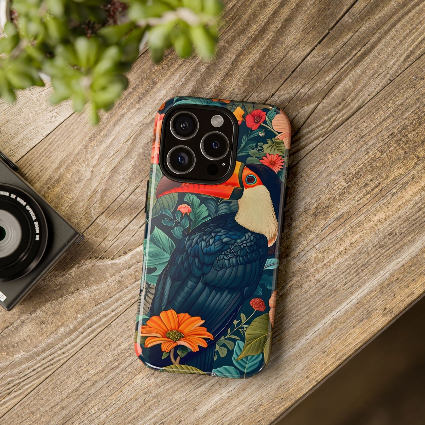 Tropical Toucan Phone Case - Cute Animal Design, Nature Lover Gift, Floral Pattern, Bird Lover Accessory, Summer Vibes