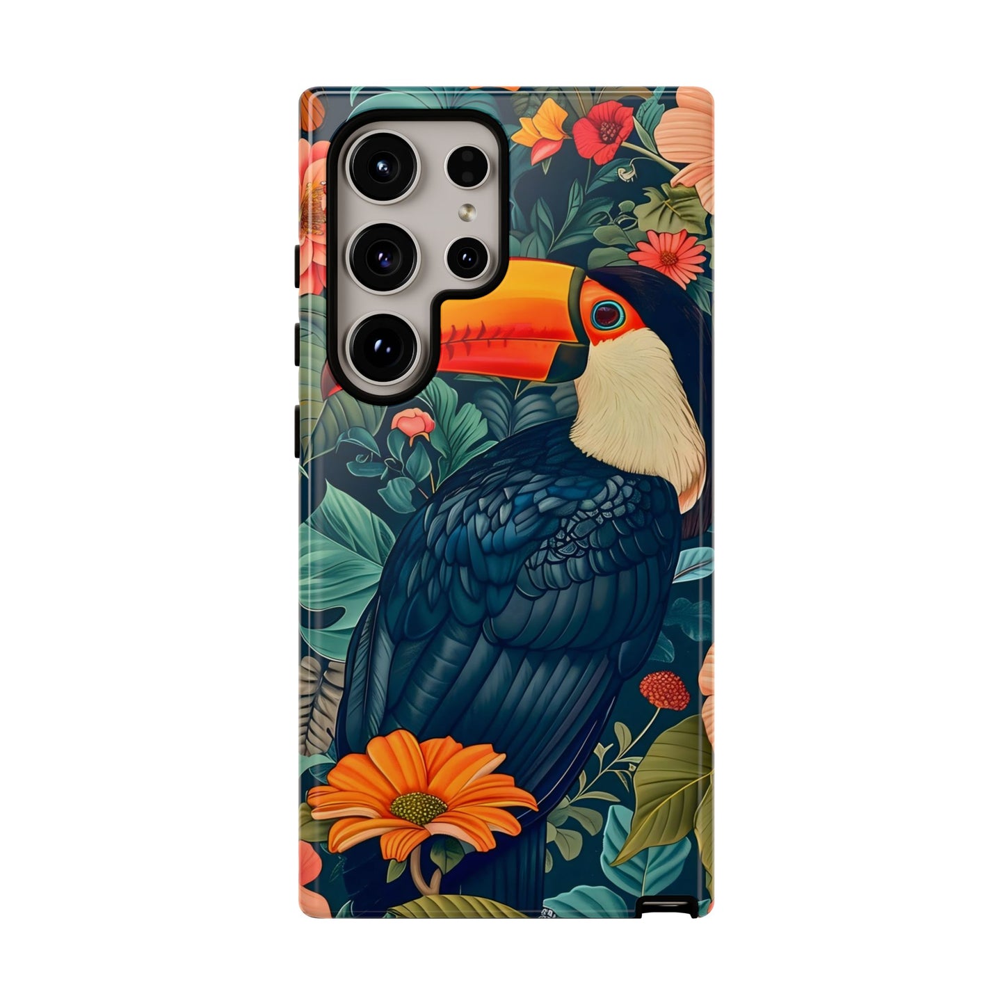 Tropical Toucan Phone Case - Cute Animal Design, Nature Lover Gift, Floral Pattern, Bird Lover Accessory, Summer Vibes