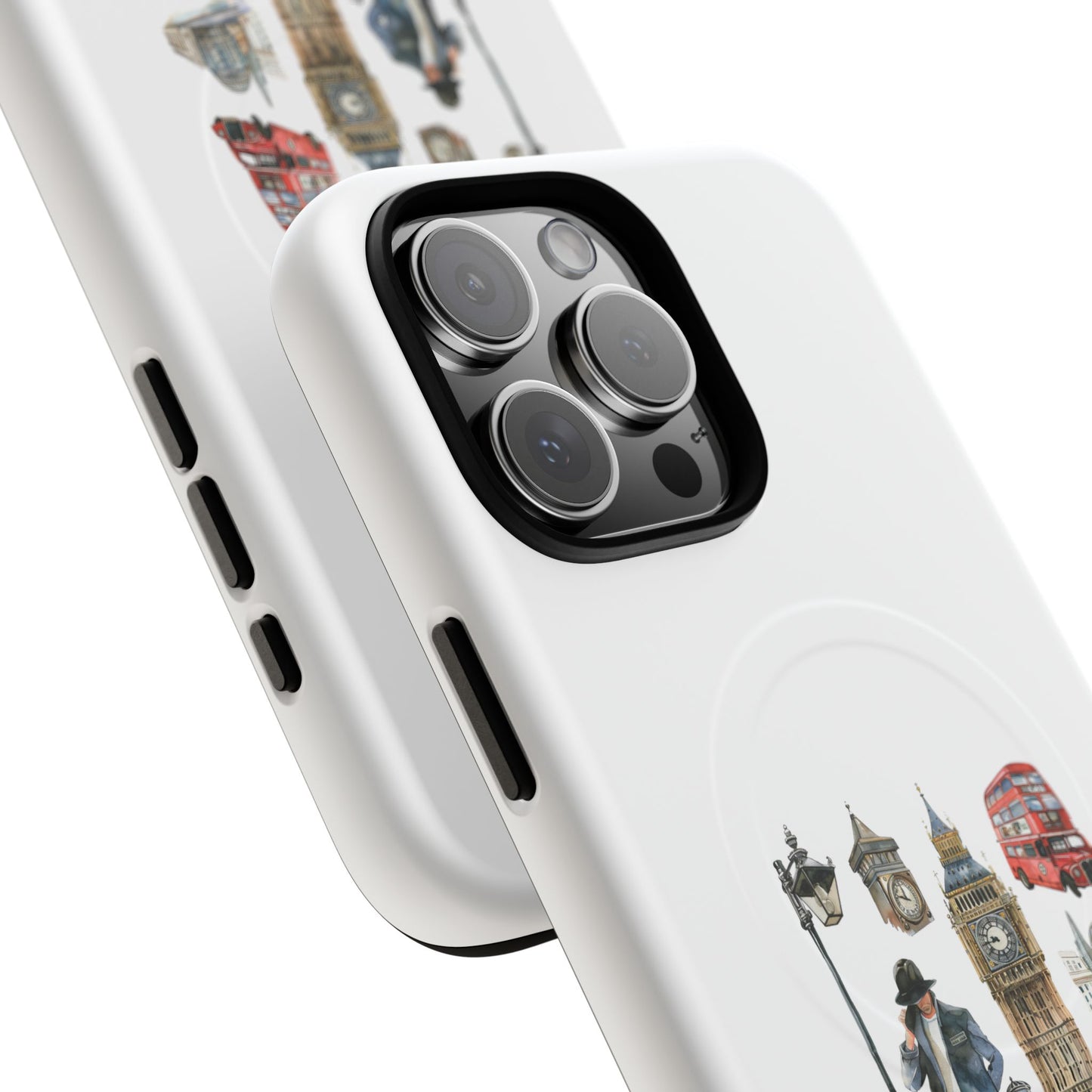 London-Themed Tough Magnetic Phone Case, Durable iPhone Cover, Gift for Travelers, Unique Cell Phone Accessories