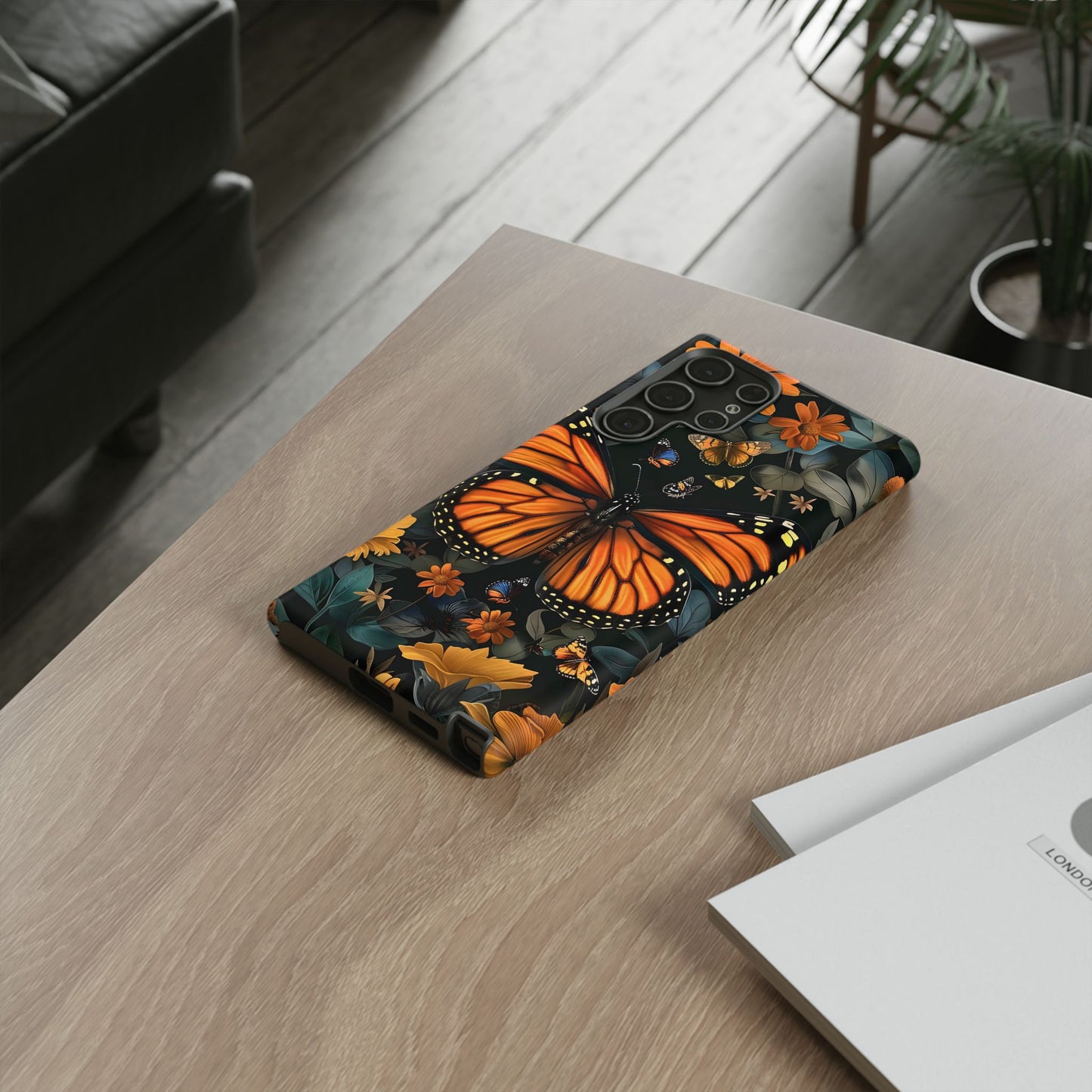 Monarch Butterfly Phone Case, Tough Cases, Nature Lover Gift, Floral Mobile Cover, Eco-Friendly Phone Accessory, Butterfly Design