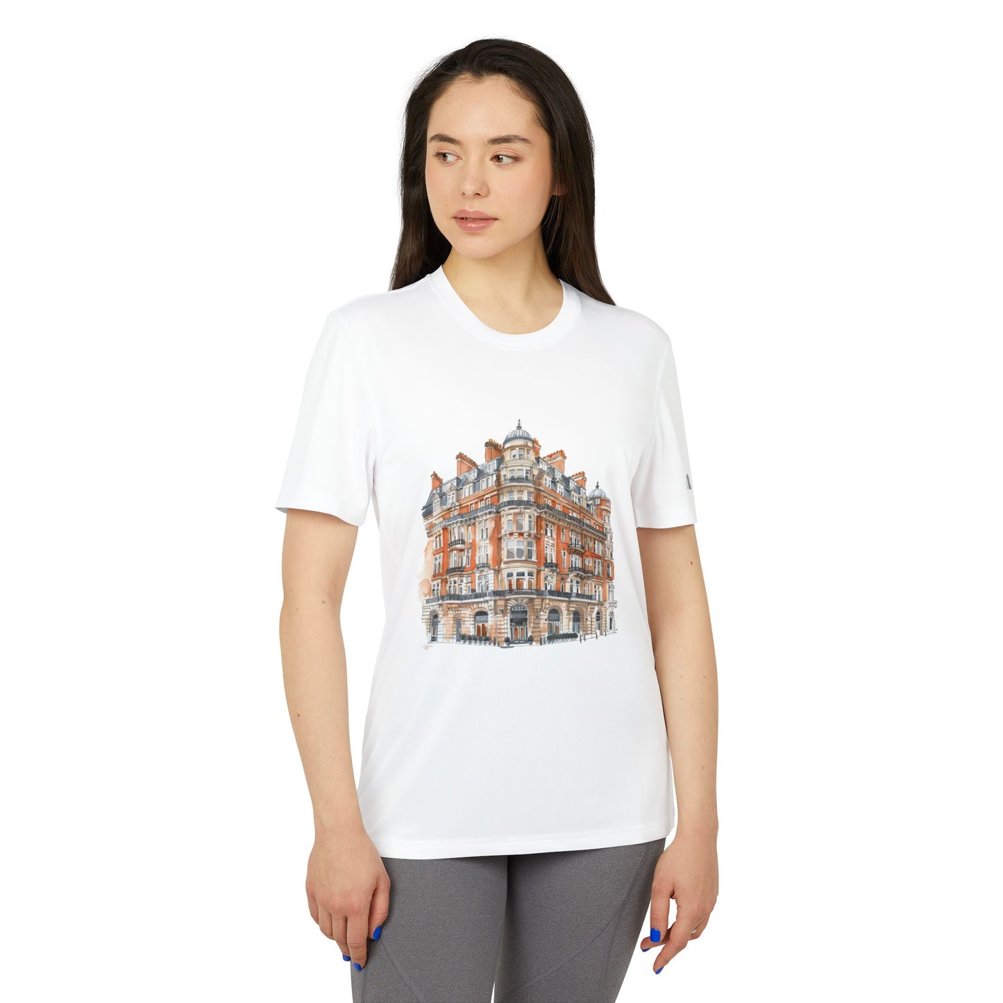 Adidas Unisex Sport T-Shirt - Urban Building Design - Classic British Architecture - Elegant Historic Building