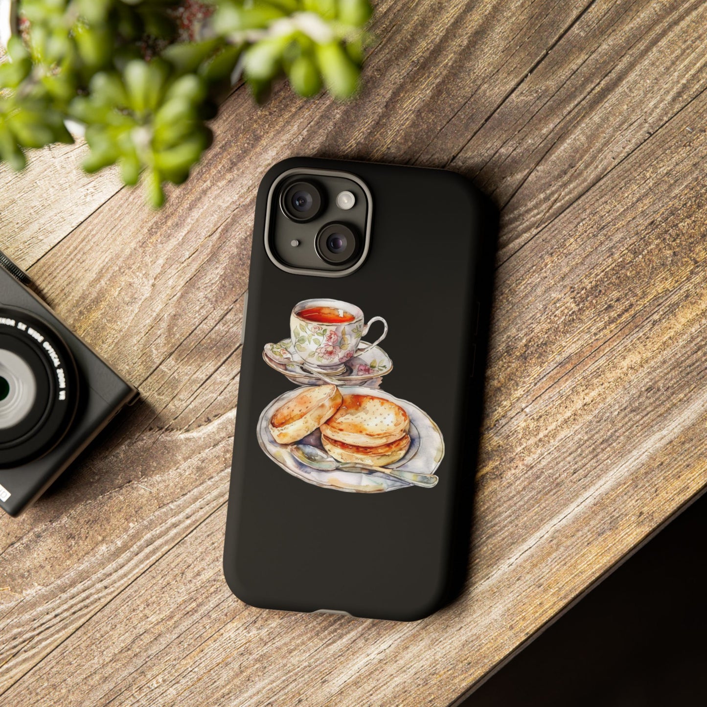 Tea Time Phone Case with Cookies Design, Cute Phone Cover, Gift for Tea Lovers, Kitchen Decor, Whimsical Style