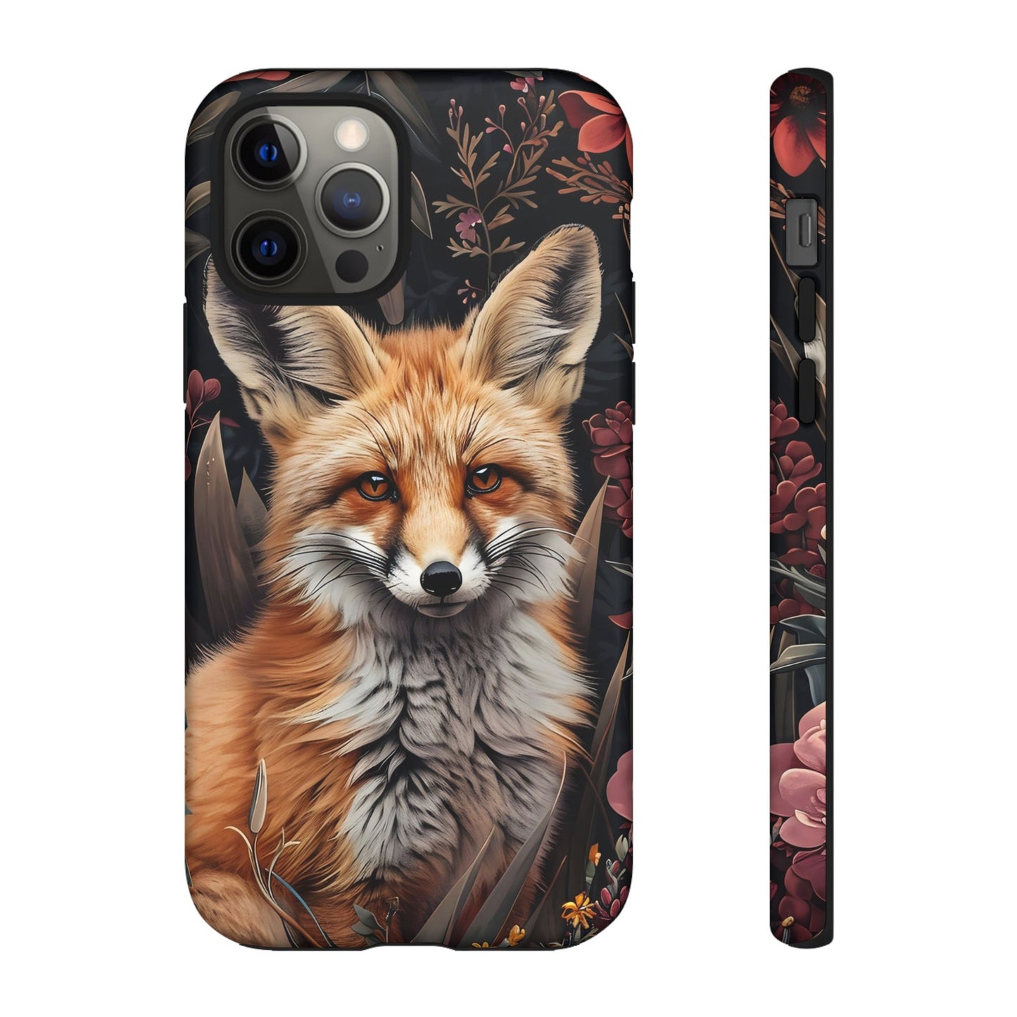 Fox Floral Phone Case, Tough Cases for Animal Lovers, Nature Themed Gift, Cute Phone Cover, Wild Fox Protector