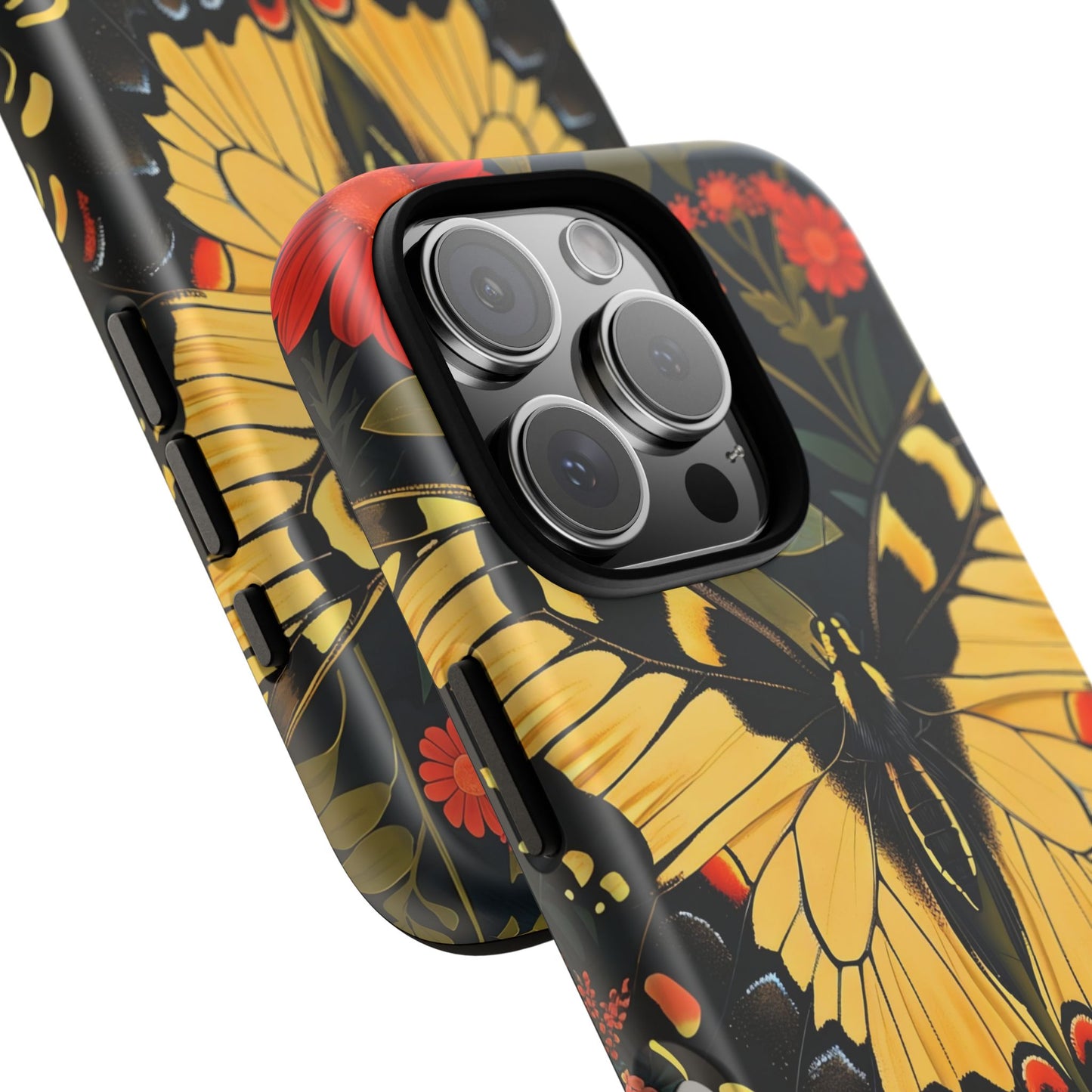 Butterfly Floral Phone Case, Tough Cases with Vibrant Design, Protective Cover for Nature Lovers, Gift for Her