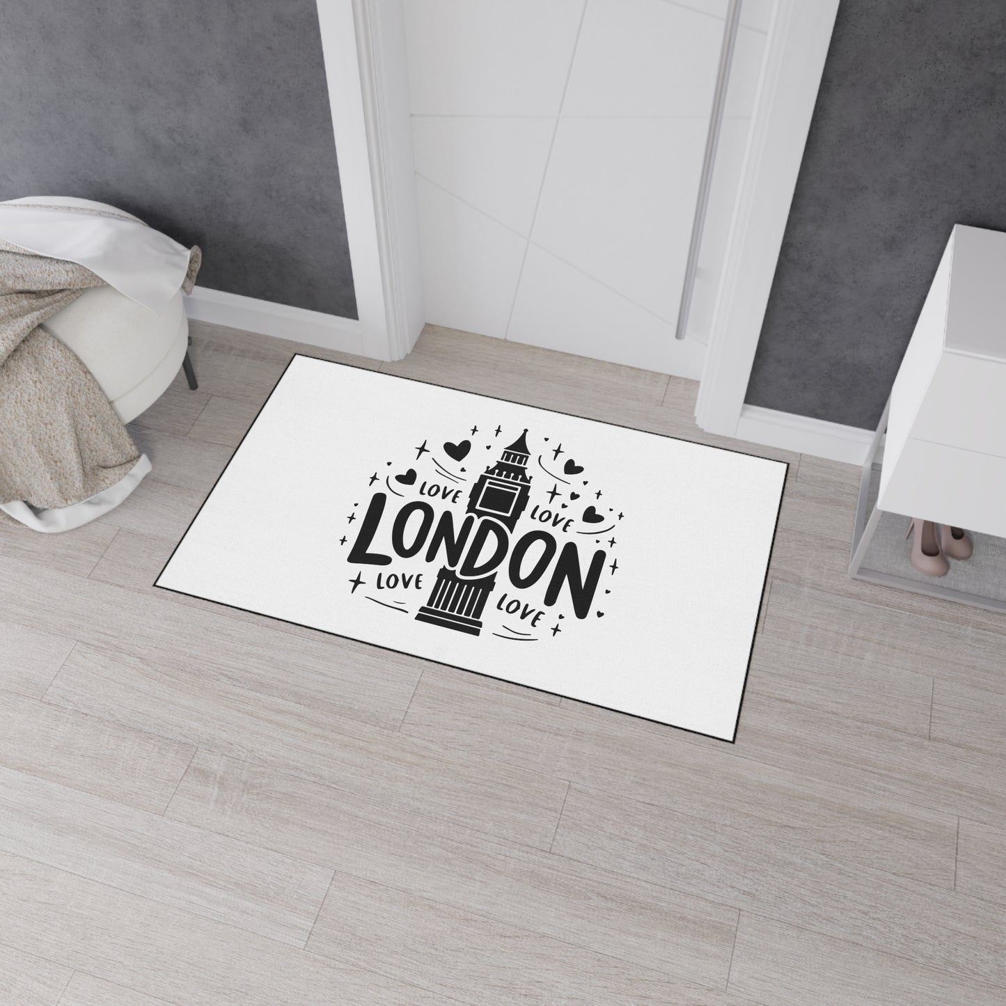 London Love Heavy Duty Floor Mat | Home Decor, Entryway Rug, Gift for Travelers, Living Room Accessory, Fun Doormat