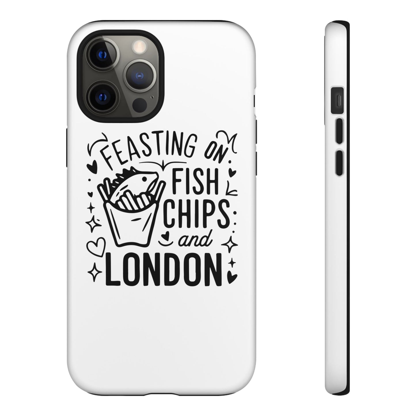 London Fish & Chips Phone Case | Fun Gift for Foodies, Travel Lovers, London Souvenir, Unique Accessories, Personalization Option