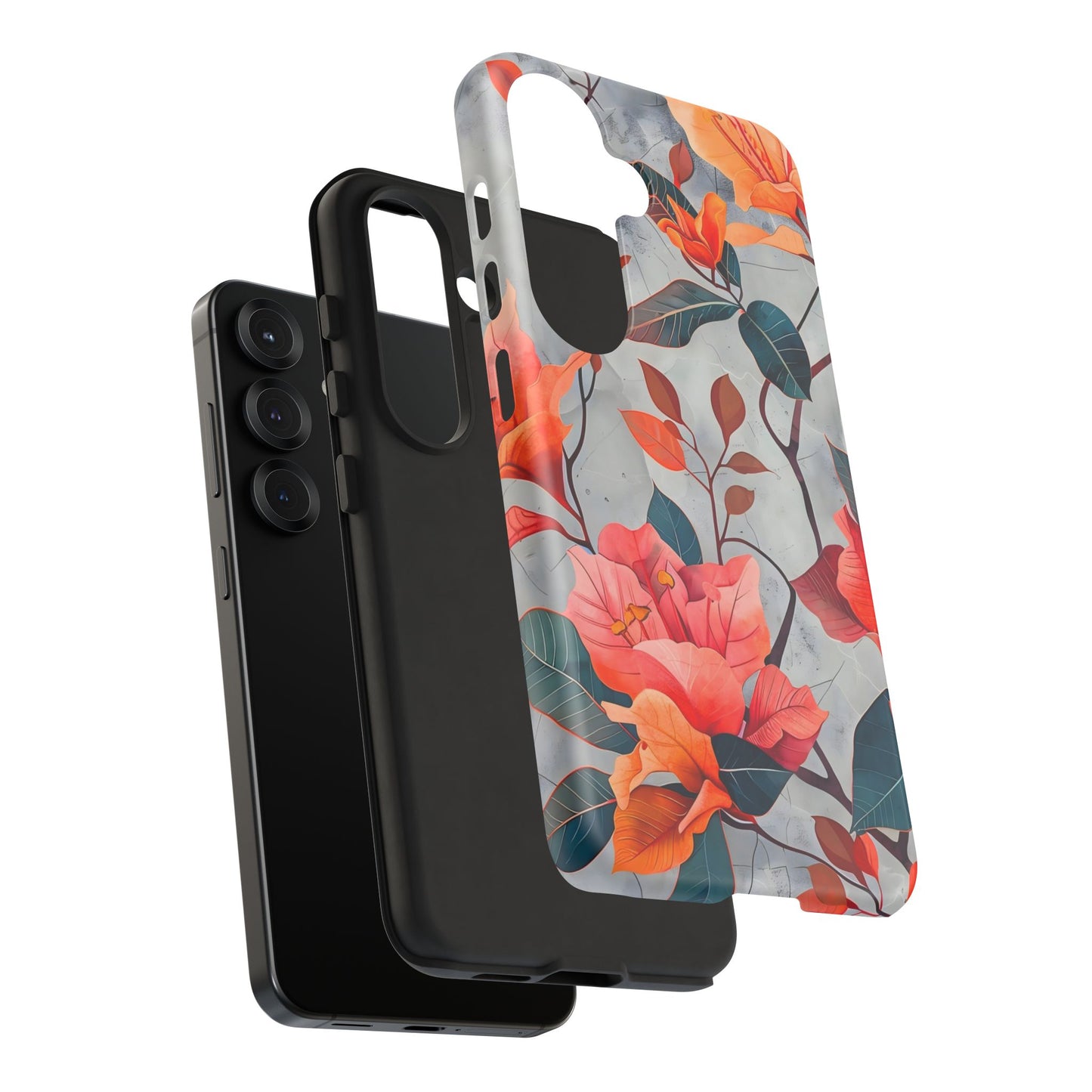 Floral Phone Case, Tough Cases, Flower Power, Gift for Her, Decorative Phone Cover, Trendy Accessories, Everyday Style