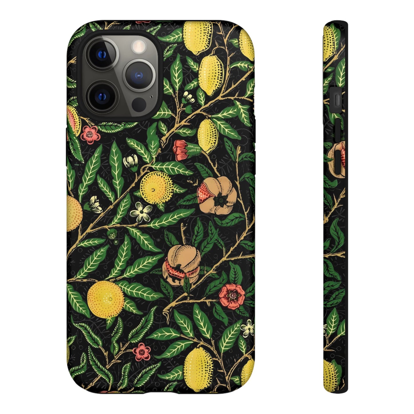 Tough Cases Phone Case, Floral Phone Cover, Tough Phone Protection, Gift for Plant Lovers, Black Background, Eco-Friendly Design