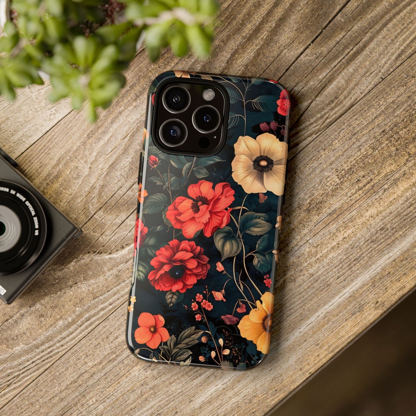Floral Phone Case, Tough Cases, Flower Motif, Protective Cover, Gift for Her, Floral Design, Spring Accessory