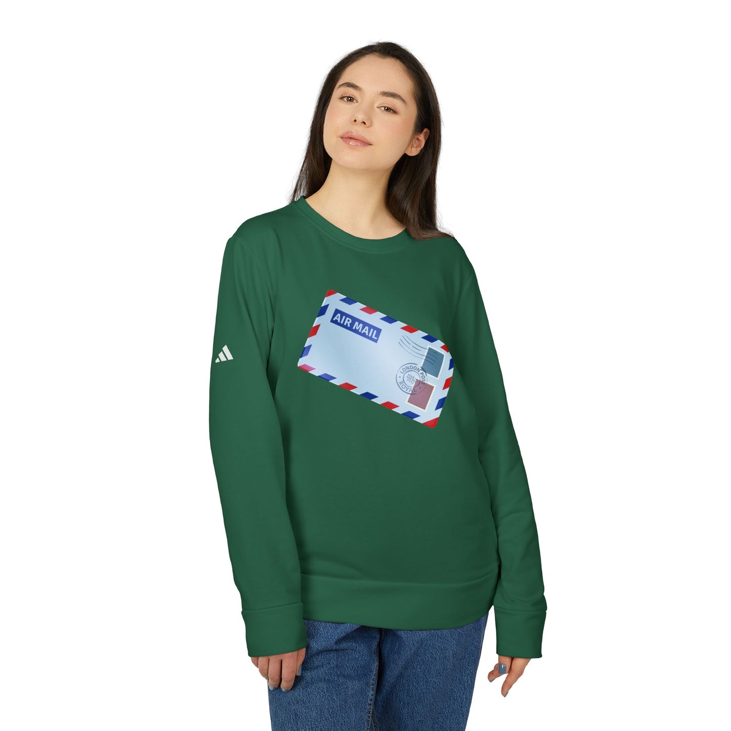 Adidas Unisex Air Mail Fleece Crewneck Sweatshirt - Cozy Postal Style - British Air Mail