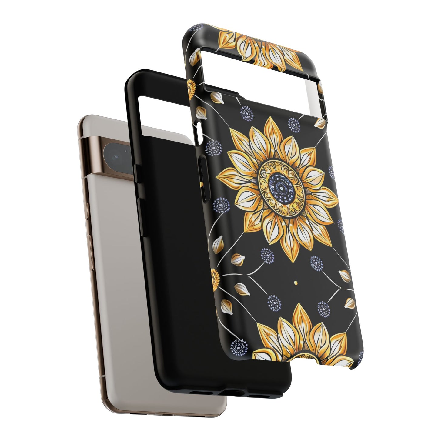 Floral Phone Case with Mandala Design, Tough Cases for iPhone & Samsung, Boho Style, Gift for Her, Unique Accessories