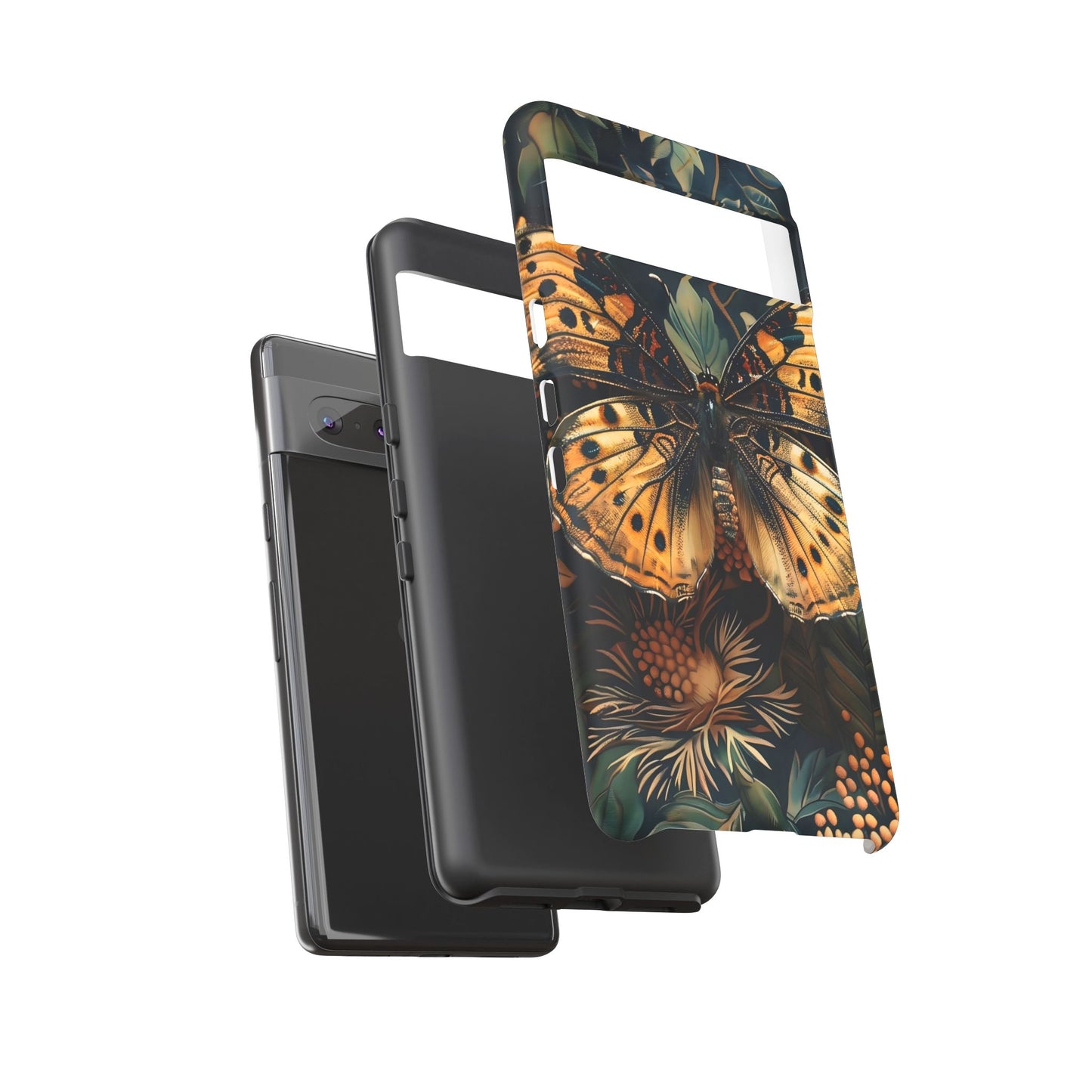 Butterfly Floral Phone Case, Tough Cases, Protective Cover, Unique Gift, Nature Lover, Art Print, Spring Decor