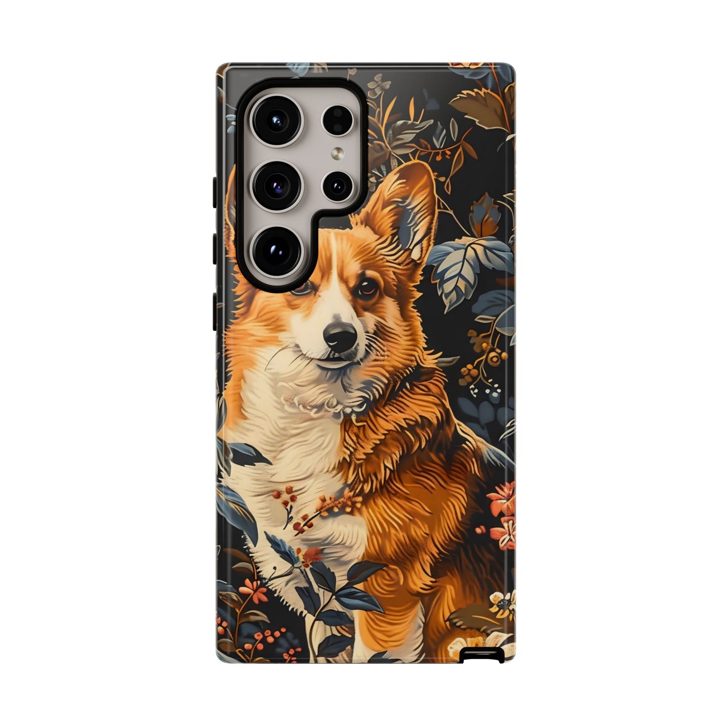 Corgi Floral Phone Case - Tough Cases for Dog Lovers, Cute Pet Accessories, Gift for Dog Owners, Floral Design, Personalized Tech Cover