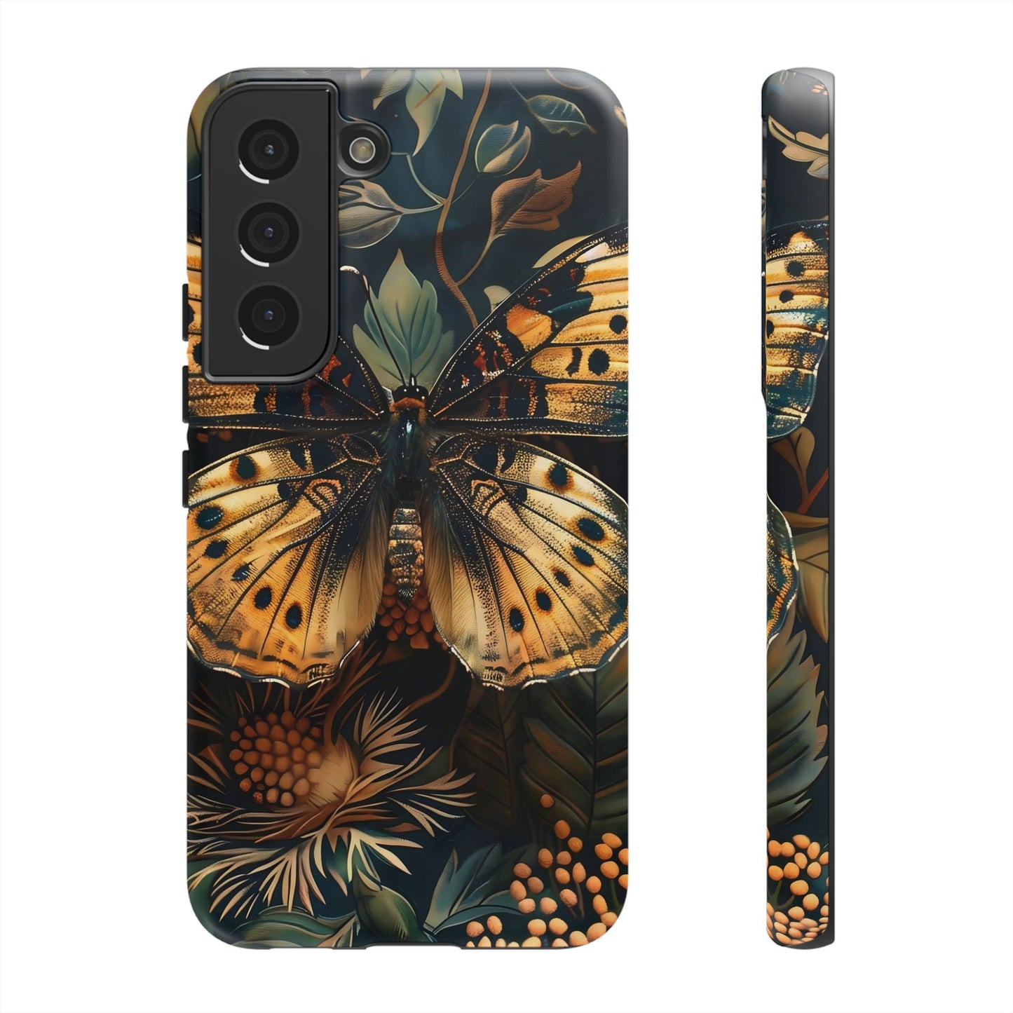 Butterfly Floral Phone Case, Tough Cases, Protective Cover, Unique Gift, Nature Lover, Art Print, Spring Decor
