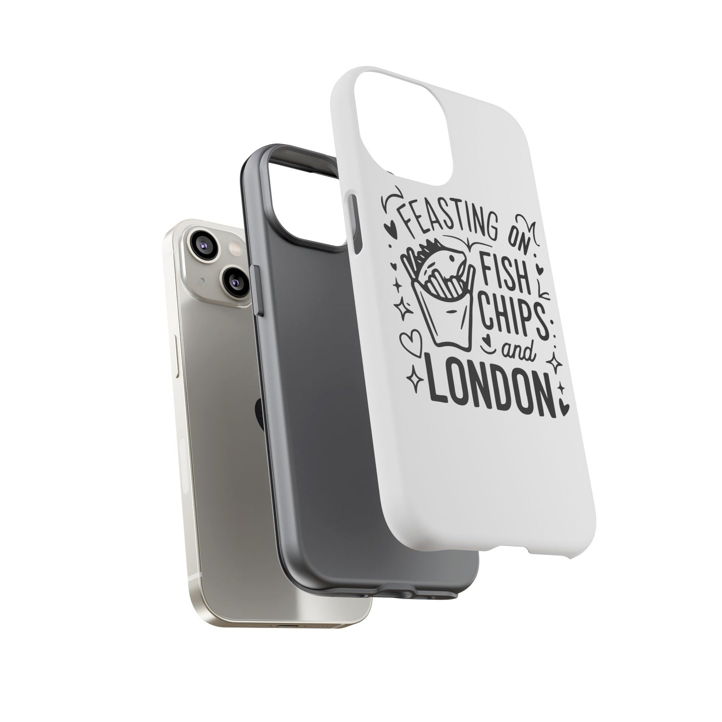 London Fish & Chips Phone Case | Fun Gift for Foodies, Travel Lovers, London Souvenir, Unique Accessories, Personalization Option