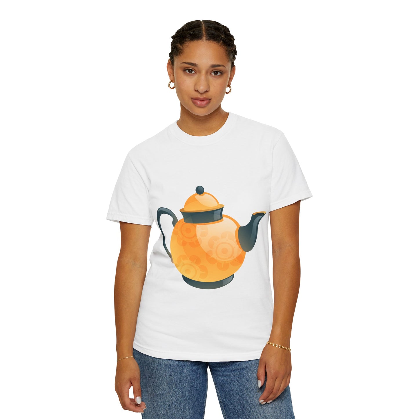 Unisex Garment-Dyed T-shirt - Classic British Tea Kettle - Timeless Elegance in Tea Time