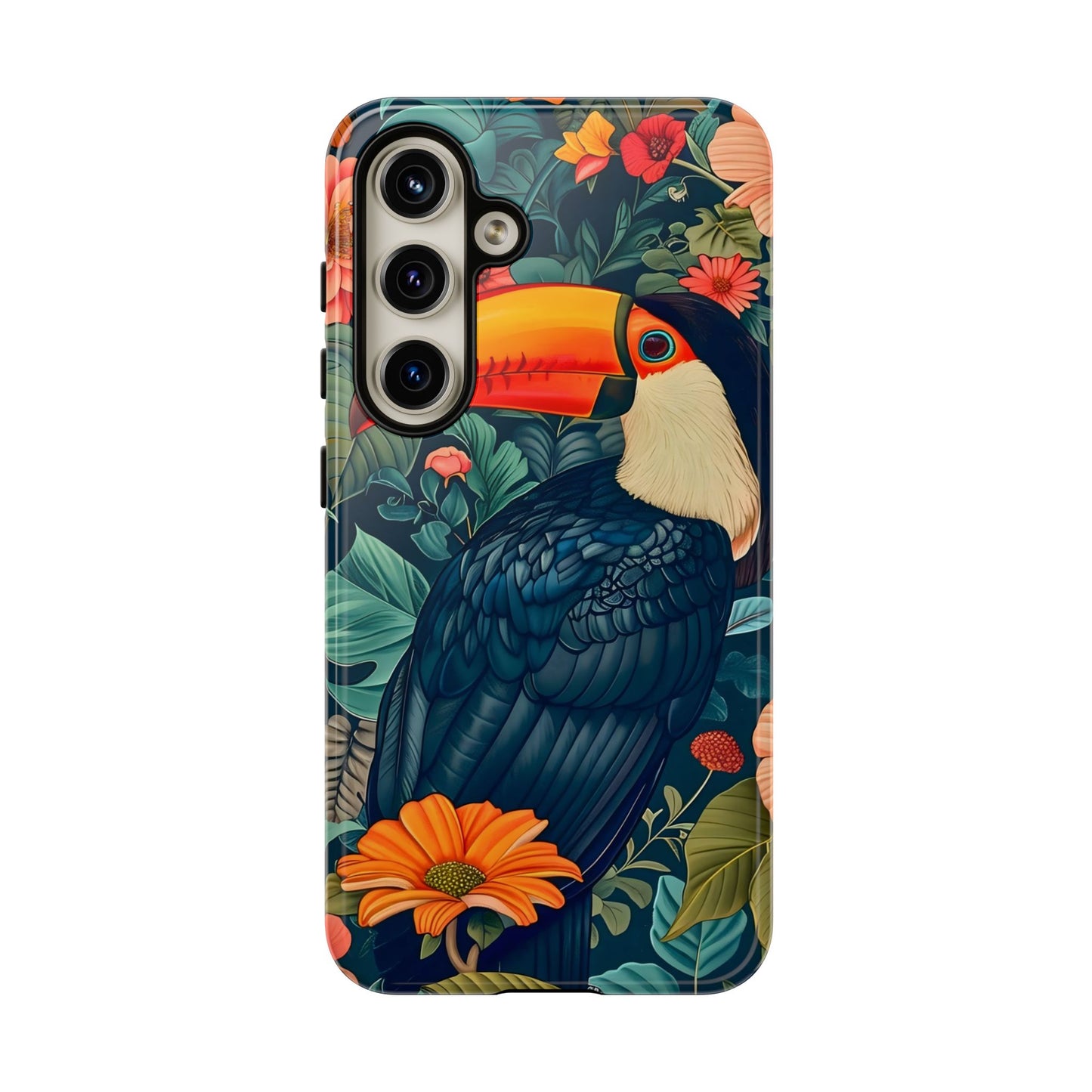 Tropical Toucan Phone Case - Cute Animal Design, Nature Lover Gift, Floral Pattern, Bird Lover Accessory, Summer Vibes