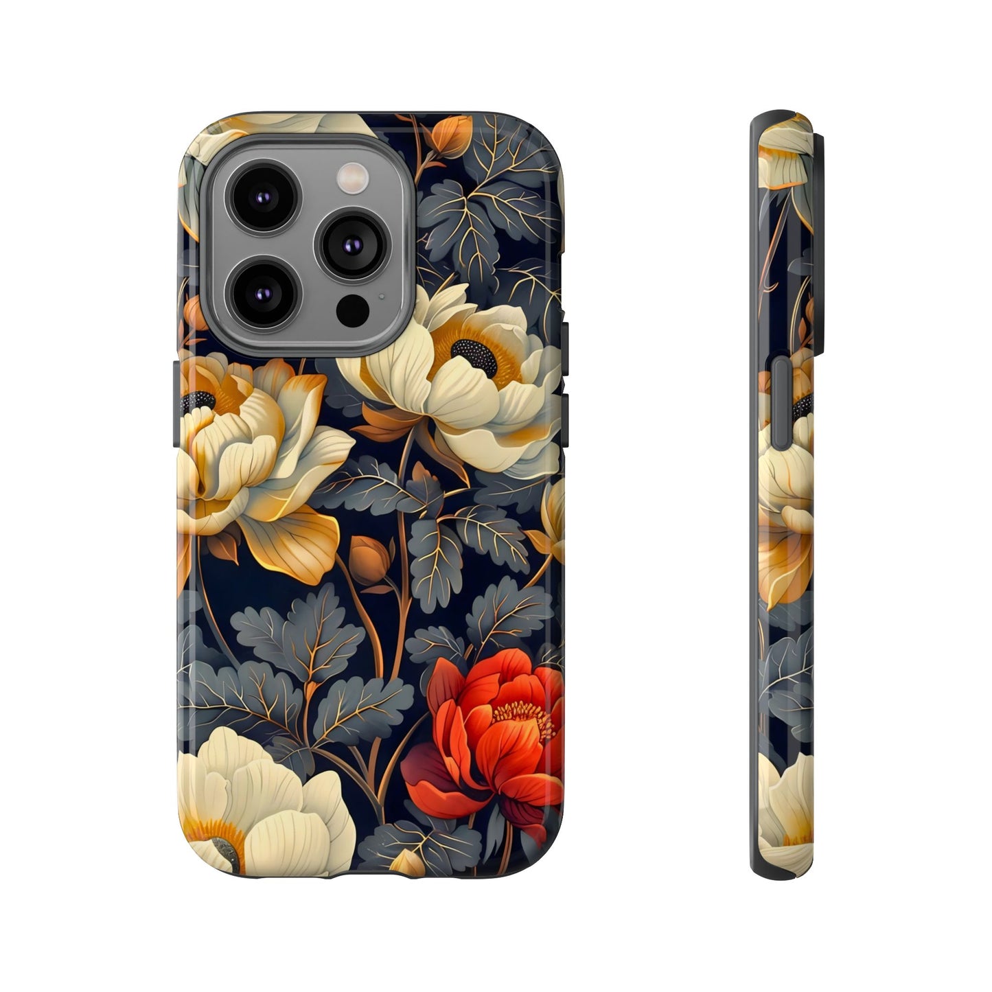 Floral Phone Case - Tough Cases, Stylish Mobile Cover, Flower Design, Holiday Gift, Trendy Accessory, Eco-Friendly Case