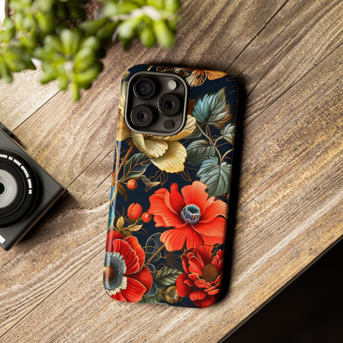 Floral Phone Case - Tough Cases for Stylish Protection, Floral Design, Gift for Her, Trendy Accessories, Phone Cover