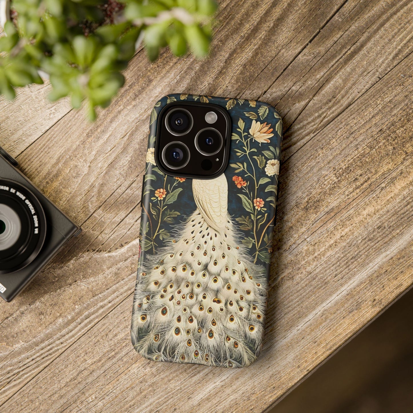 Elegant Peacock Phone Case, Floral Phone Cover, Tough Cases, Stylish Tech Gift, Nature Lover Accessory, Birthday Gift