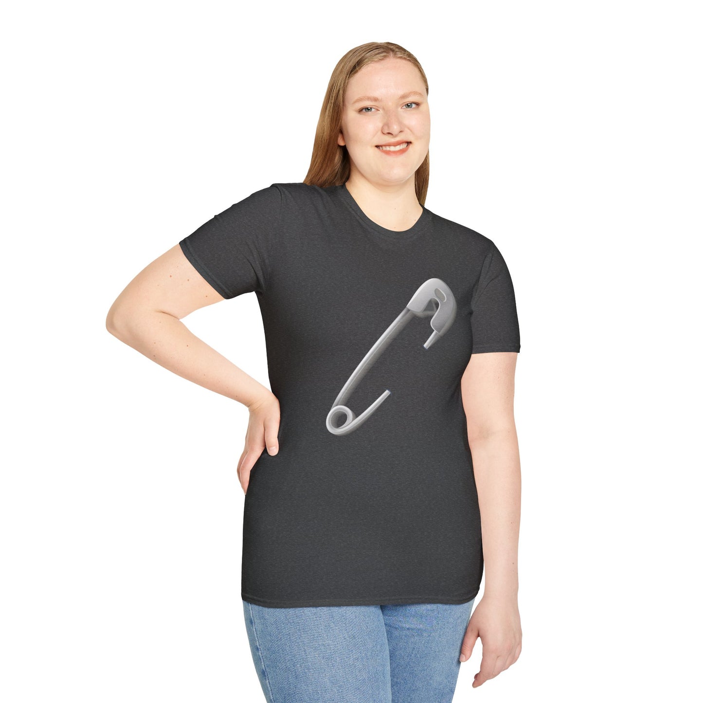 Unisex Softstyle T-Shirt - Minimalist Safety Pin Design