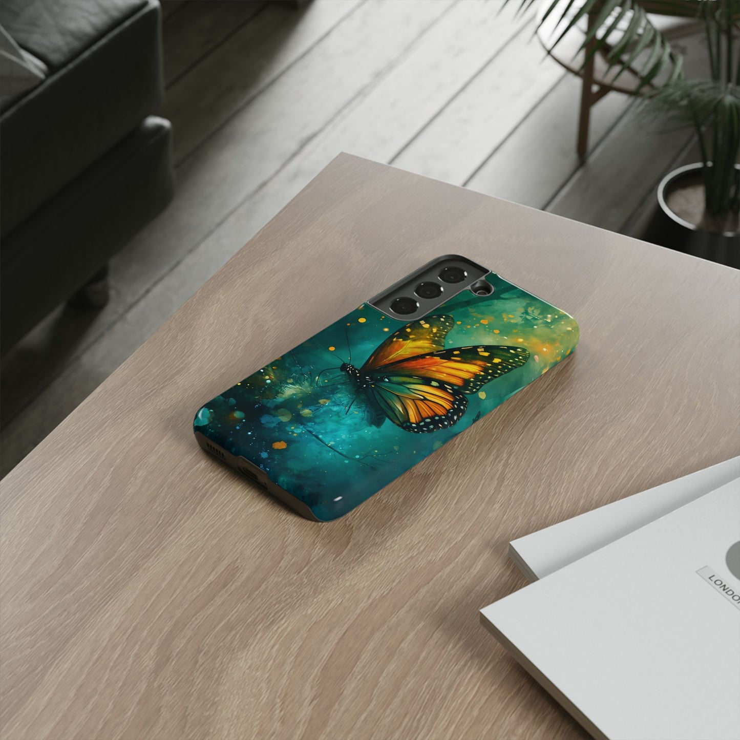 Colorful Butterfly Phone Case, Tough Cases for iPhone and Samsung, Cute Tech Accessories, Nature Lovers Gift, Vibrant Floral Design