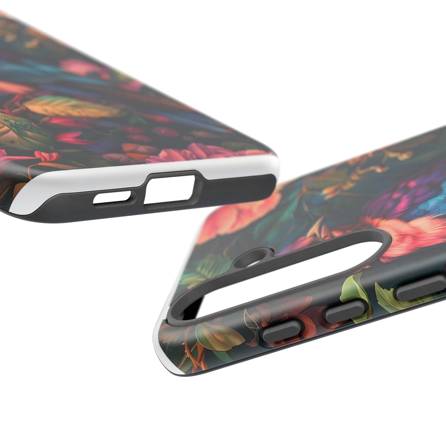 Tough Cases: Vibrant Tropical Bird Phone Case, Floral Smartphone Cover, Nature Lover Gift, Boho Phone Accessory, Cute Bird Case