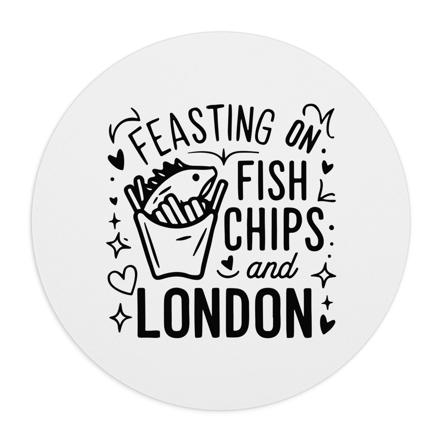 Fish & Chips Mouse Pad - Fun Desk Accessory, Great Gift for Food Lovers, Unique Office Decor, Kitchen Theme, London Inspired
