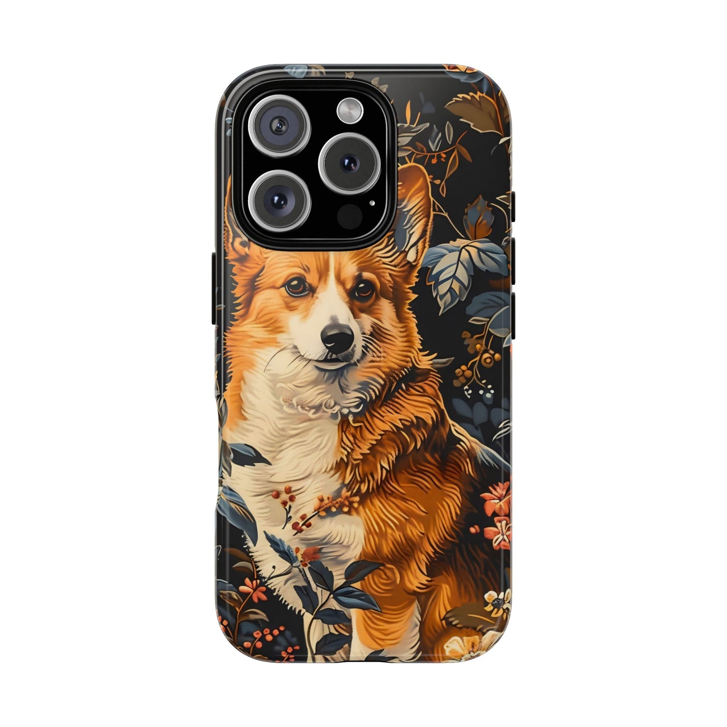 Corgi Floral Phone Case - Tough Cases for Dog Lovers, Cute Pet Accessories, Gift for Dog Owners, Floral Design, Personalized Tech Cover