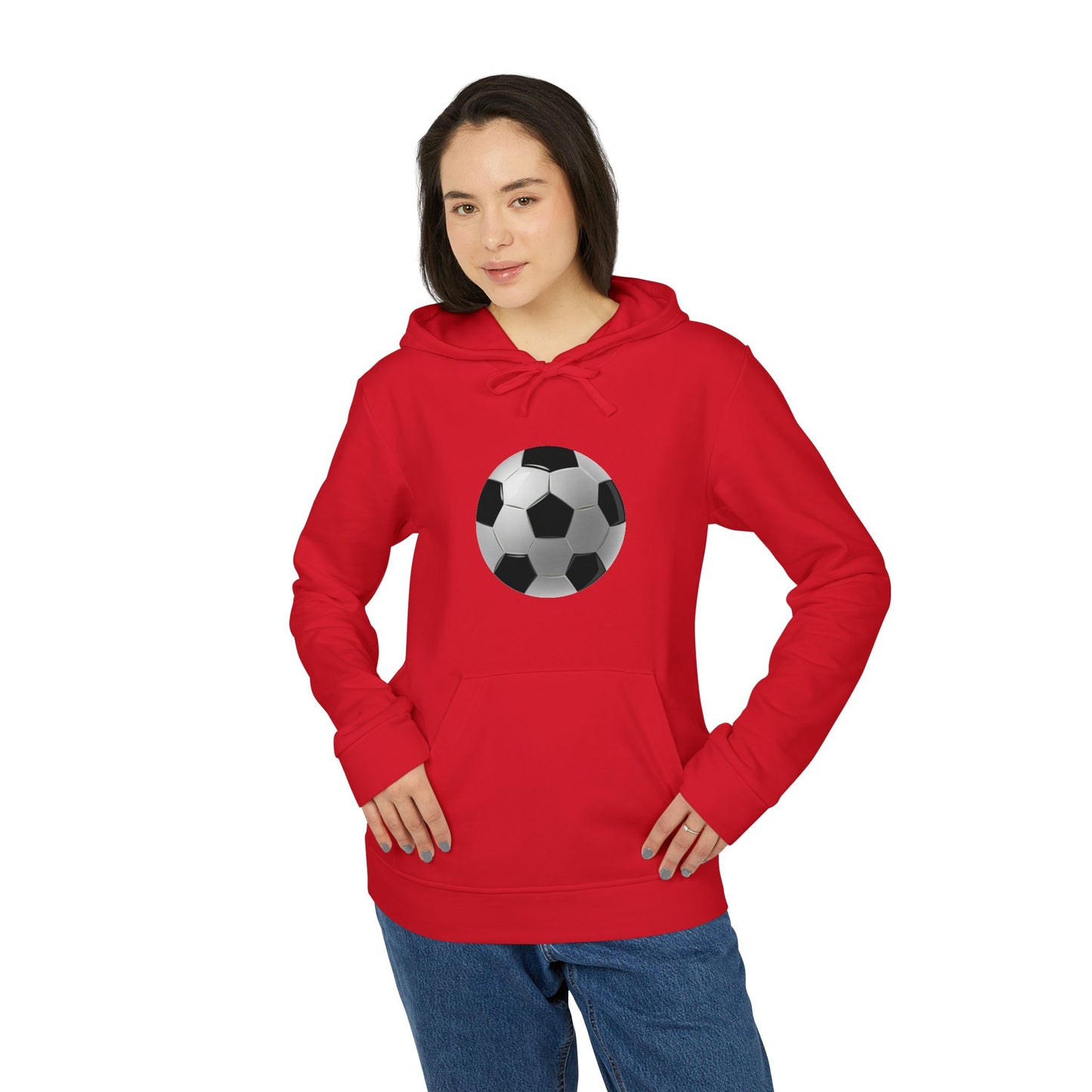 Adidas Unisex Fleece Hoodie - Soccer Graphic Hoodie - Unisex Fleece for Sports Lovers - Dynamic Football Design - Sports Passion and Energy
